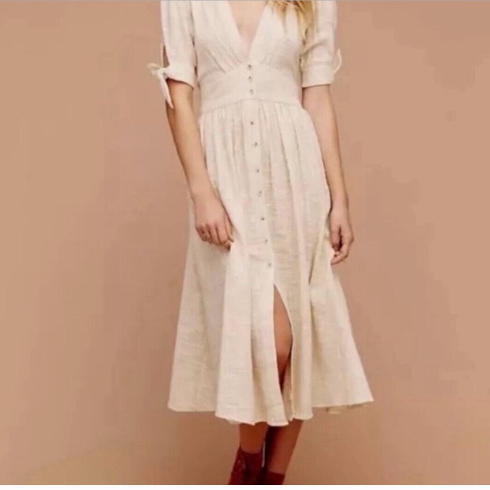 Free People Love of My Life Cotton Gauze Prairie Festival Midi Dress Size Medium